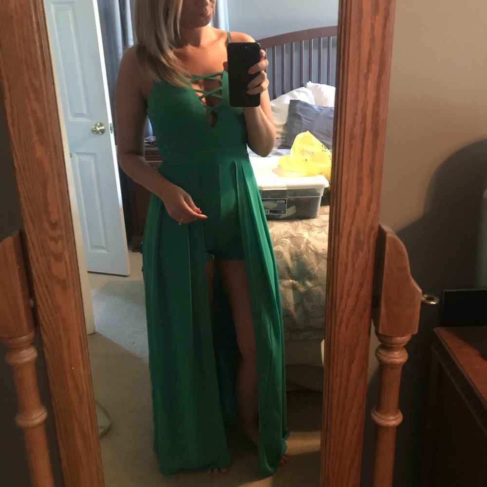 Green romper dress